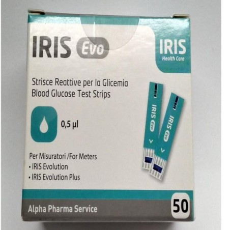 Alpha pharma Strisce misurazione glicemia iris evo 50 pezzi