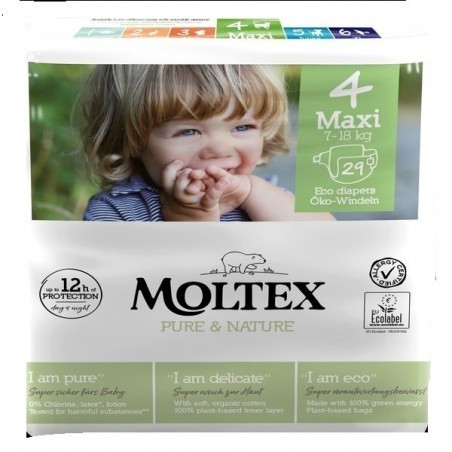 Ontex Pannolini moltex pure & nature maxi 7-18 kg taglia 4 29 pezzi