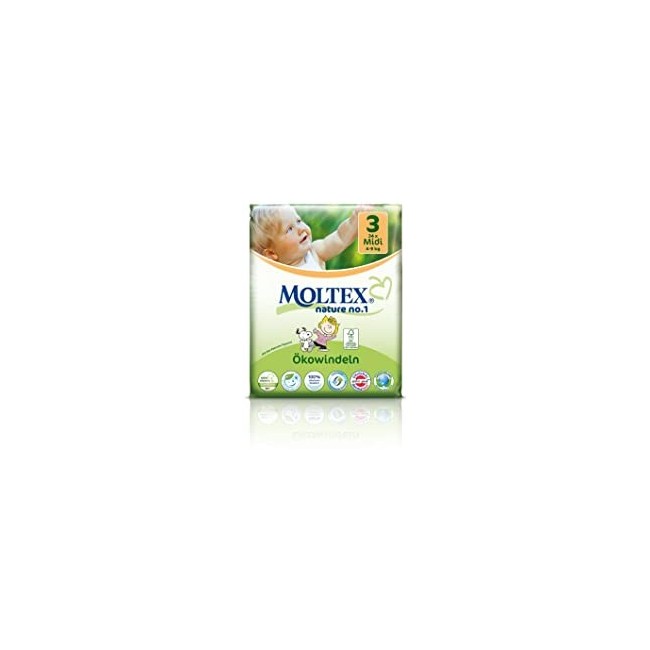 Ontex Pannolini moltex pure & nature midi 4-9 kg taglia 3 33 pezzi