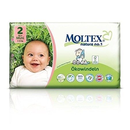 Ontex Pannolini moltex pure & nature mini 3-6 kg taglia 2 38 pezzi