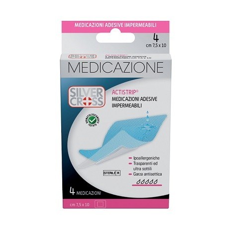 Silvercross actistrip medicazione adesiva 7,5x10cm 4 pezzi