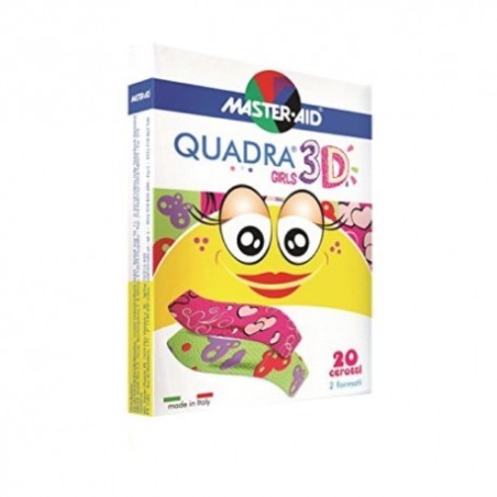 Master-aid cerotto quadra 3d girls 20 pezzi assortiti