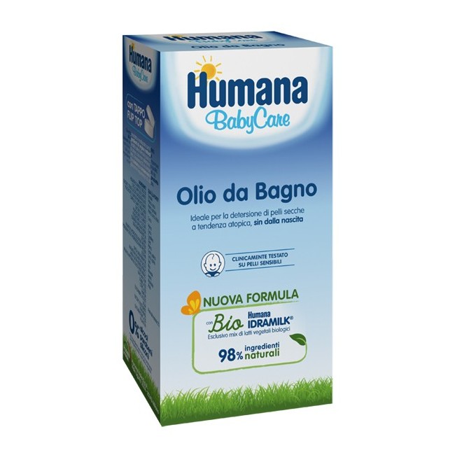 Humana baby care olio da bagno per detersione neonati 200 ml