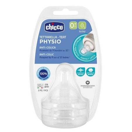 Chicco tettarella perfect 5 0m in silicone 1 foro 2 pezzi