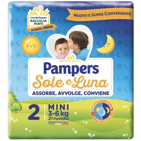  Pampers sole e luna flash mini Pannolino per bambino 21 pezzi