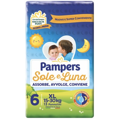 Pampers sole e luna pannolini per bambini xl 13 pezzi