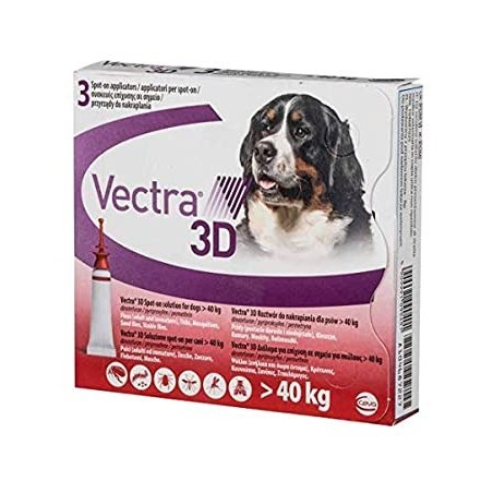 Ceva Vectra 3D soluzione spot-on 3 pipette tappo rosso  cani >40kg