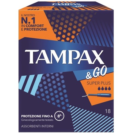 Tampax & go assorbente interno super plus 18 pezzi