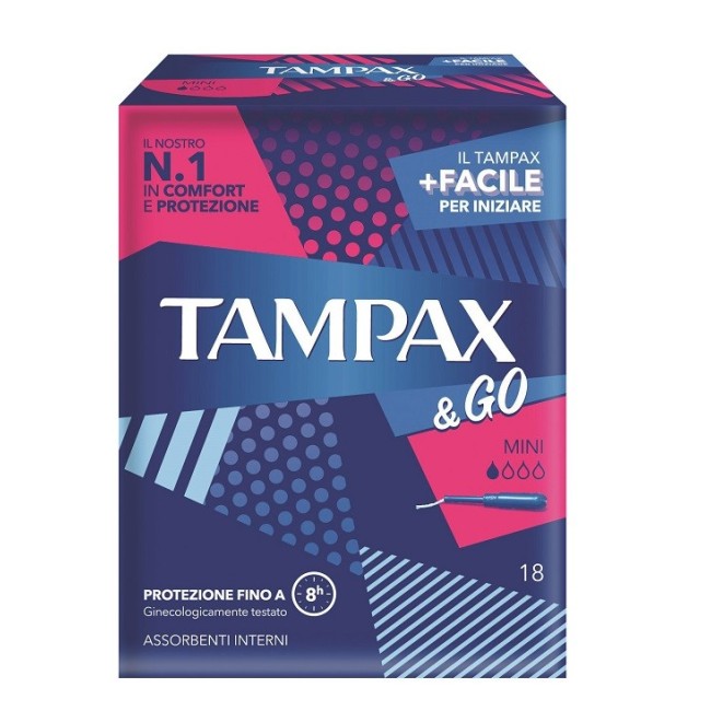 Tampax & go assorbenti interni mini flussi leggeri 18 pezzi