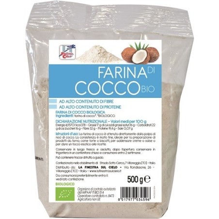 La finestra sul cielo farina di cocco bio con fibre 500 g