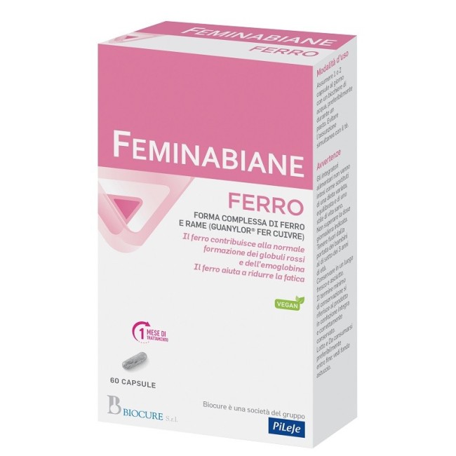 Biocure Feminabiane ferro 60 capsule per carenze nutrizionali di ferro