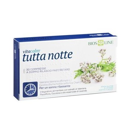 Bios line Vitacalm tutta notte con melatonina 30 compresse