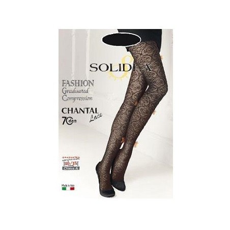 Solidea Chantal collant in pizzo compressione 70 lace champagne 4-l