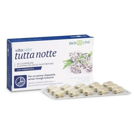 Biosline Vitacalm tutta notte con melatonina 60 compresse