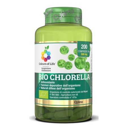 Optima naturals Colours of life bio chlorella 200 compresse