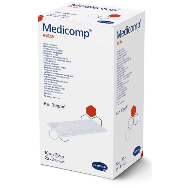 Medicomp extra garza compressa sterile in tnt 10x20cm 50 pezzi