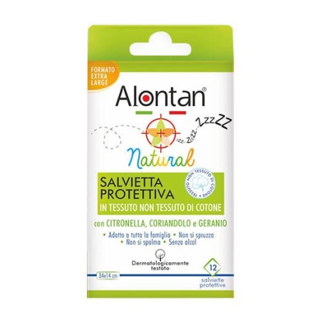 Alontan natural salvietta monouso antizanzare 12 pezzi