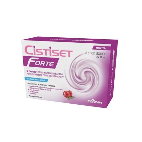 Corman Cistiset forte 8 stick da 10 ml integratore per le vie urinarie