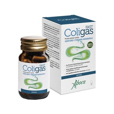 Aboca Coligas fast 50 capsule integratore per gonfiore addominale