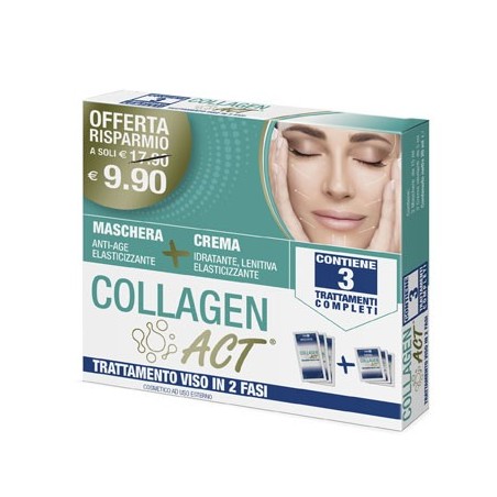 Collagen act trattamento viso 2 fasi maschera anti age  e crema