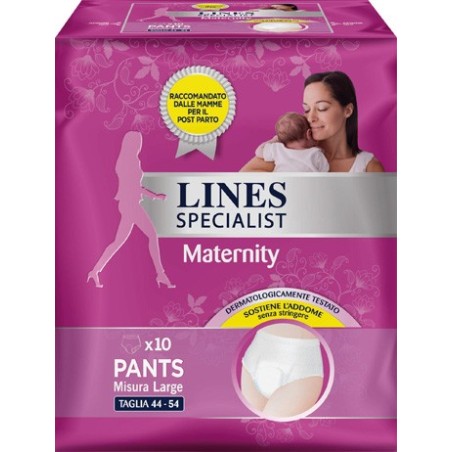 Lines Specialist Maternity Mutandina Assorbente Post Parto L 10 Pezzi