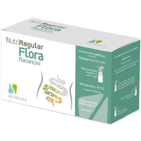 Nutrileya Nutriregular Flora integratore 10 Flaconcini 8 Ml