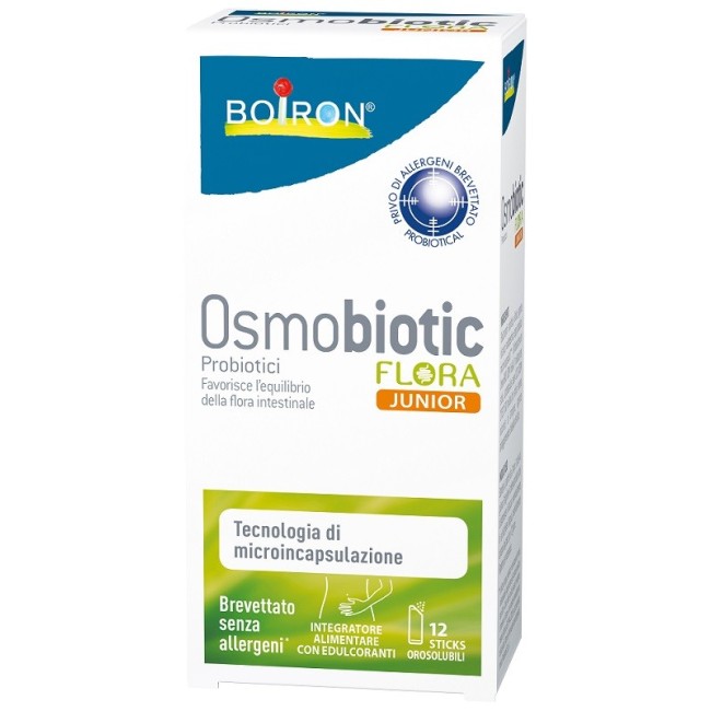 Boiron Osmobiotic Flora Junior 12 Sticks Orosolubili per bambini