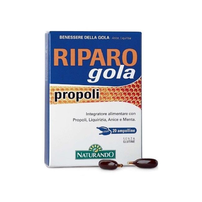 Naturando Riparo Gola Propoli integratore 20 Ampolle Bevibili