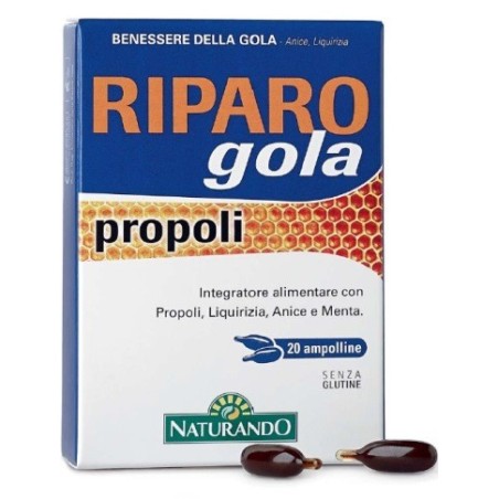 Naturando Riparo Gola Propoli integratore 20 Ampolle Bevibili