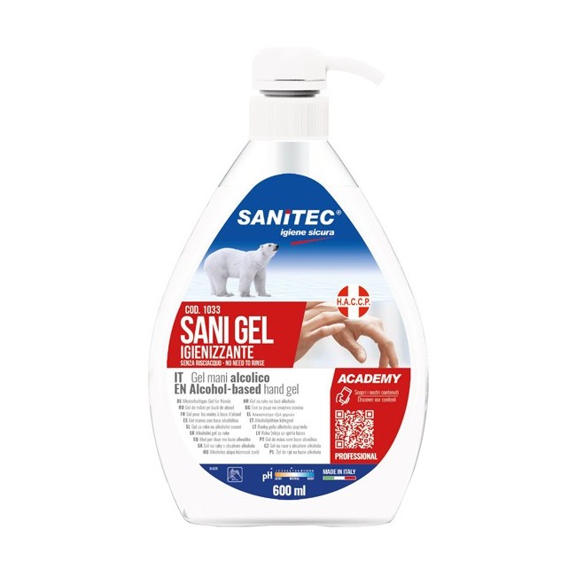 Sani Gel Sanitec Igienizzante Mani Alcolico 70% 600 Ml