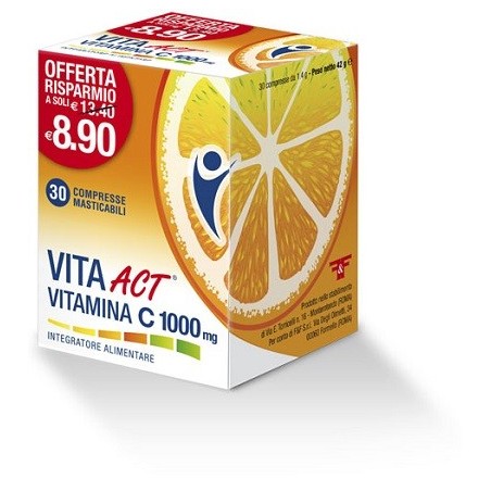 F&f Vitamina C Act 1000mg integratore 30 Compresse Masticabili