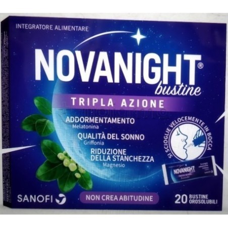 Sanofi Novanight 20 bustine tripla azione integratore per il sonno