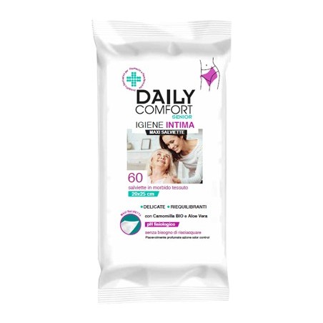 Daily comfort senior panni detergenti igiene intima 60 pezzi