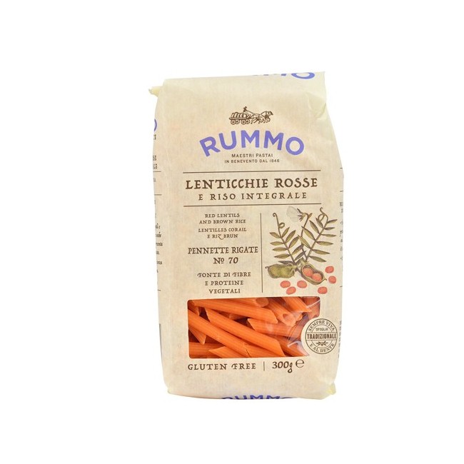 Rummo Pennette Rigate N 70 Lenticchie Rosse E Riso Integrale 300 G