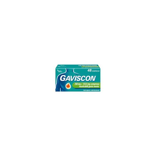 Gaviscon 48 compresse alla menta 250+133,5mg