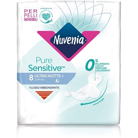 Nuvenia Pure Sensitive Assorbenti Ultra Notte 8 Pezzi