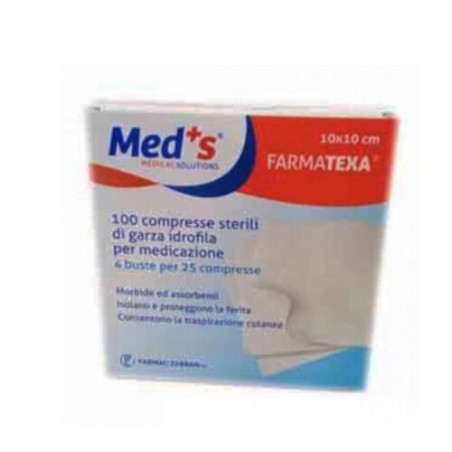 Farmac-zabban Garza Compressa Meds Farmatexa Idrofila 2/8 10x10cm 100 Pezzi