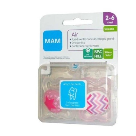 Mam air succhietto 2-6 mesi silicone doppio neutro 2 pezzi