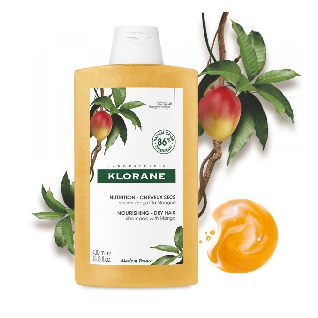 Klorane shampoo burro mango per capelli secchi 400ml