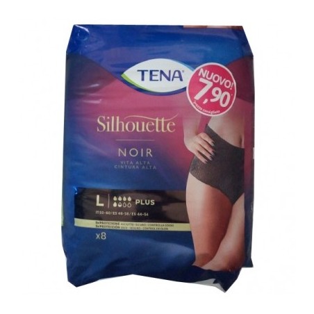 Tena Silhouette noir assorbenti neri taglia L plus 8 pezzi