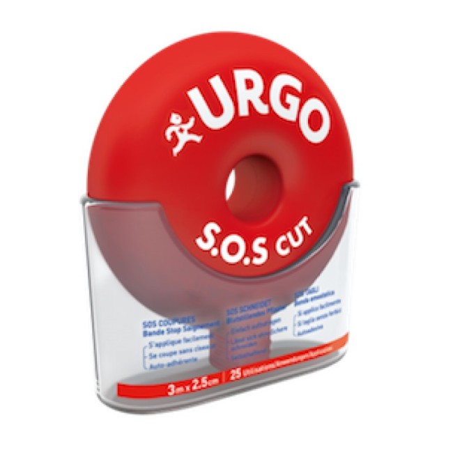 Urgo sos cuts benda autoadesiva per tagli 3x2,5cm