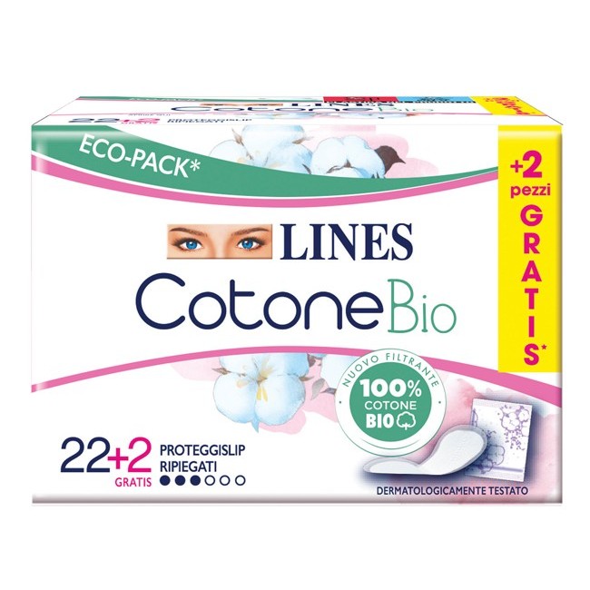 Fater Lines Cotone Bio Salvaslip Ripiegati 24 Pezzi