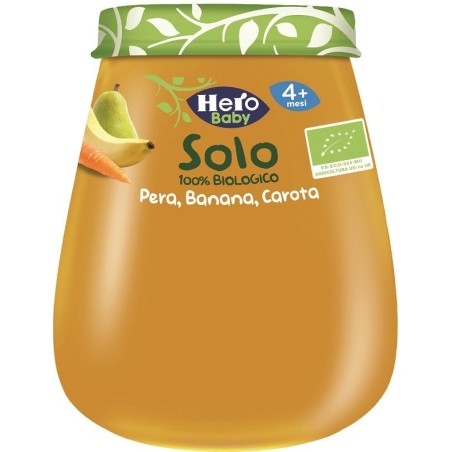 Hero Baby Omogeneizzato Pera Banana Carota 100% Bio 120 G