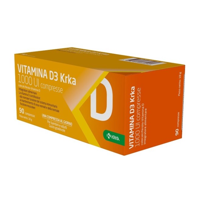 Krka Farmaceutici Vitamina D3 Krka 1000 Ui 90 Compresse