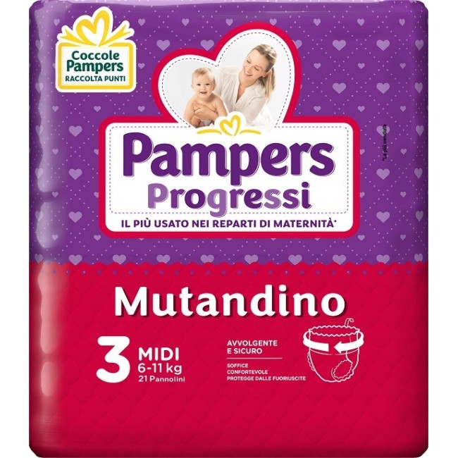 Fater Pampers Progressi Mutandino Cp Tg3 Midi 21 Pezzi