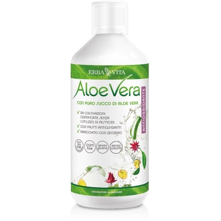 Erba Vita Aloe Vera Puro Succo Antiossidante 1 Litro