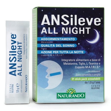 Naturando Ansileve All Night 21 Stick Pack Orosolubili