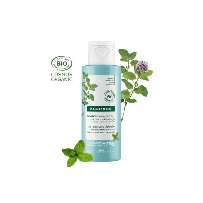 Klorane Polvere purificante menta bio e all'argilla 50g