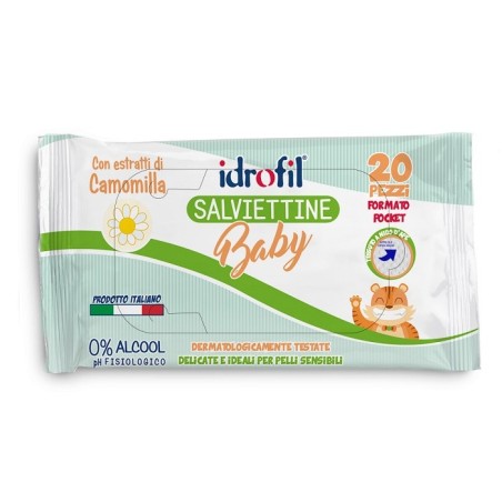 Idrofil Salviettine Baby Estratti Di Camomilla 20 Pezzi