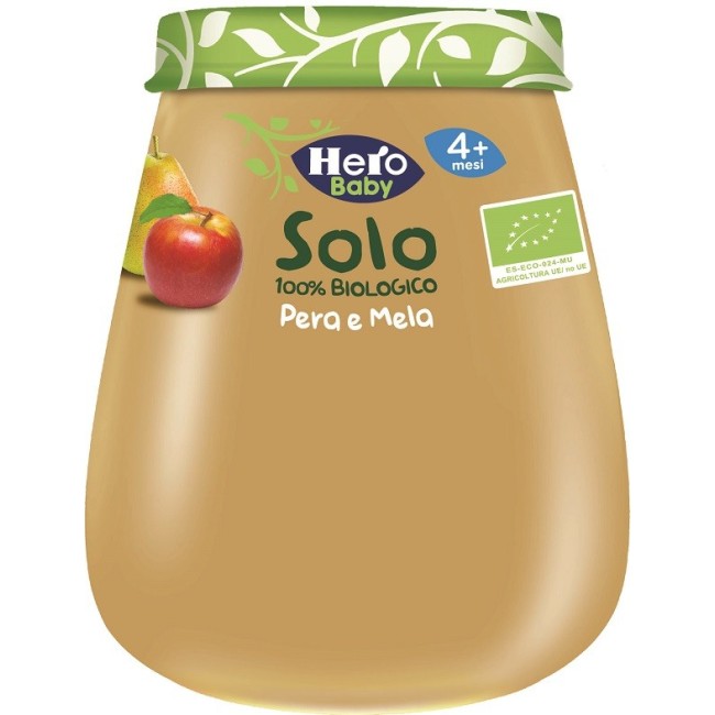 Fater Hero Solo Omogeneizzato Pera Mela 100% Bio 120 G